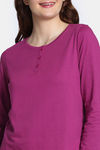 Zivame Knit Poly Pyjama Set - Festival Fuchsia — thumbnail 5